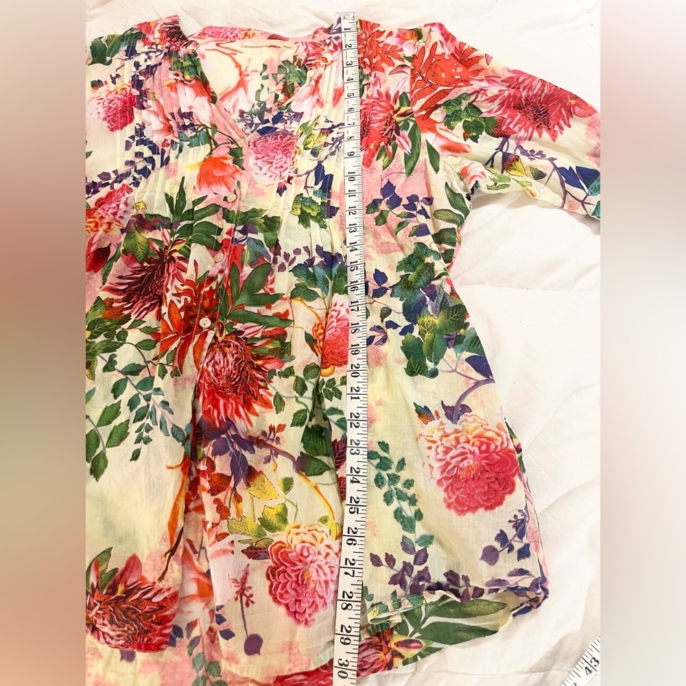 La Cera *Like New* Beautiful Floral Women’s Blouse Top Tunic | Size XL - Picture 10 of 12